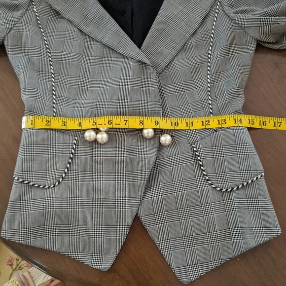 Vintage blazer pearls black white - Picture 8 of 8